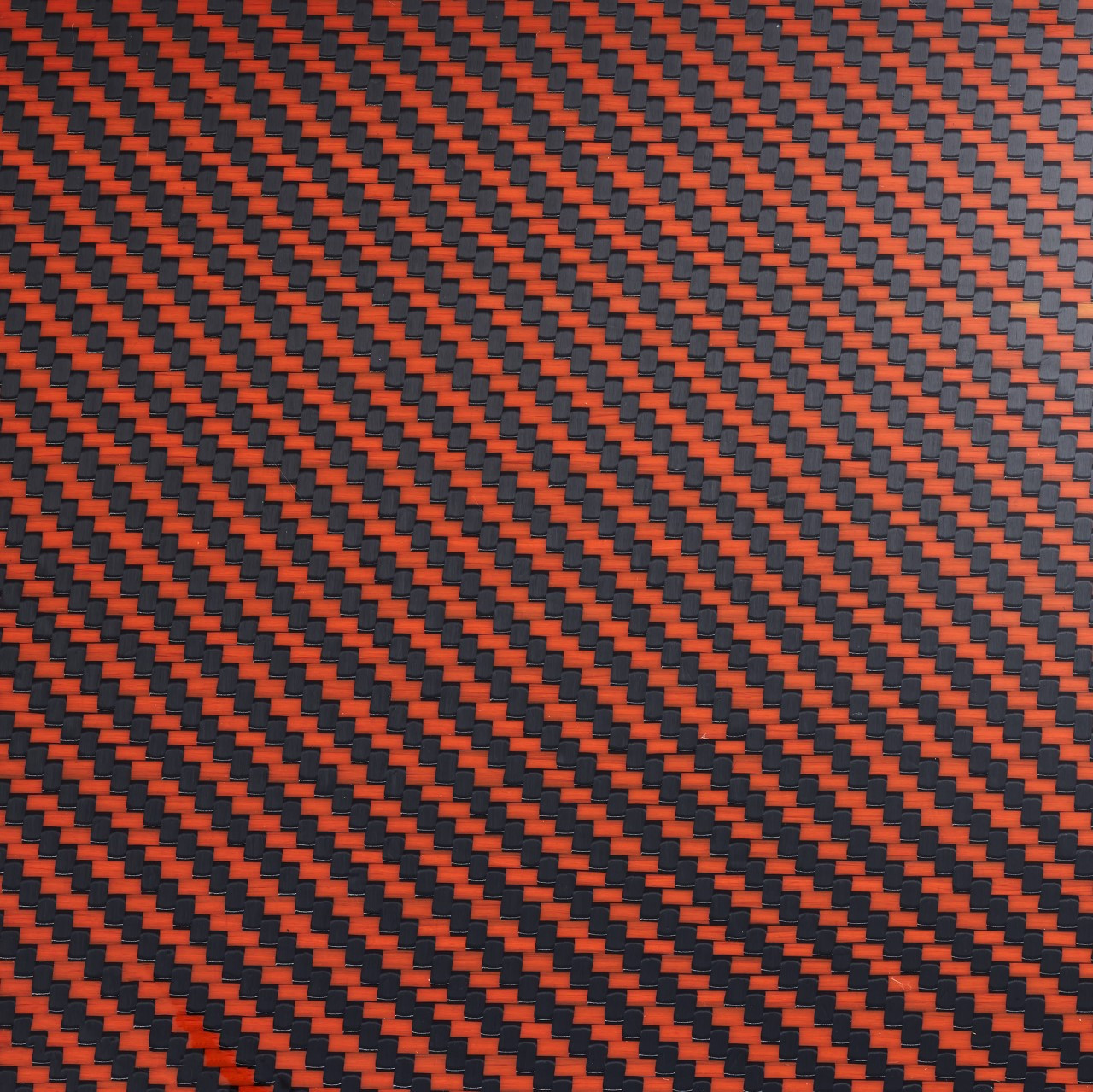 Woven Orange fiberglass/carbon fiber hybrid with gloss finish