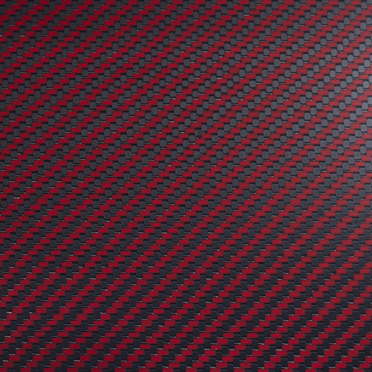 Woven red fiberglass/carbon fiber hybrid with gloss finish